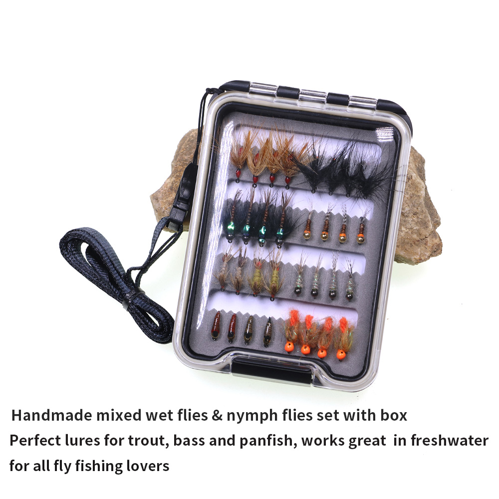32PCS Nymph Flies Kit Trout Fi - огляд і ціна Fishing Hook Barbless
