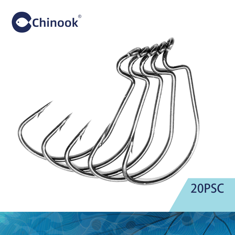 Chinook 20pcs Wide worm Texan  - огляд і ціна Fishing Hook Barbless