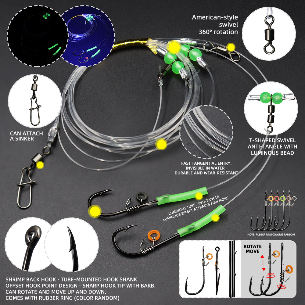 ZYZHE 1/3/5pcs Fishing Rigs Wi - огляд і ціна Fishing Hook Assortment