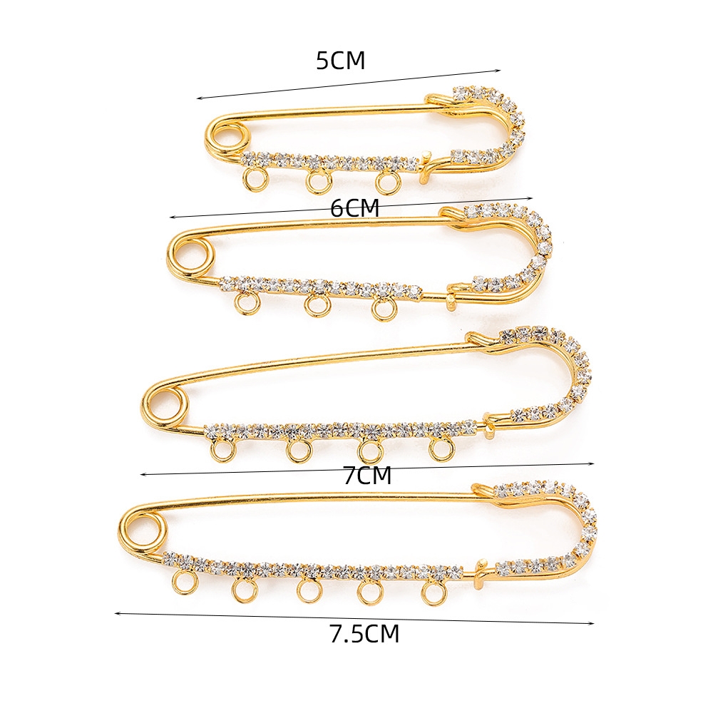 5pcs Rhinestone Charms Safety  - огляд і ціна Fishing Hook Size