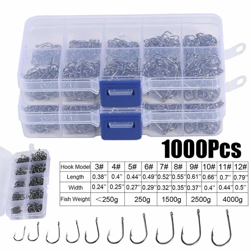 50-1600Pcs/BoxFishing Hooks Ca - огляд і ціна Fishing Hook Barbless