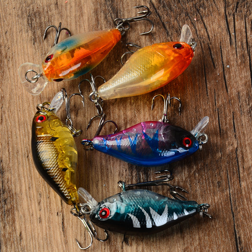 5pcs Floating Crankbaits Bait  - огляд і ціна Fishing Hook Treble